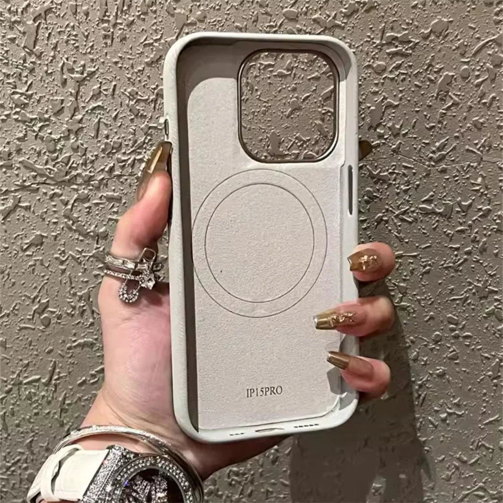 Funda de franela de cuero de lujo