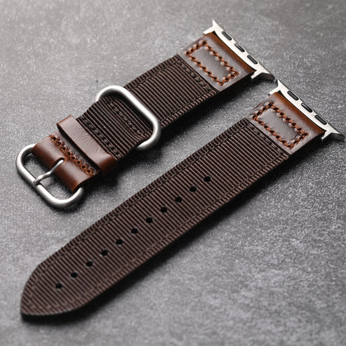 Handmade nylon double layer watch strap for Apple Watch