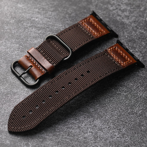 Handmade nylon double layer watch strap for Apple Watch