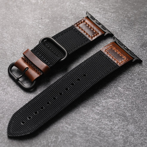 Handmade nylon double layer watch strap for Apple Watch