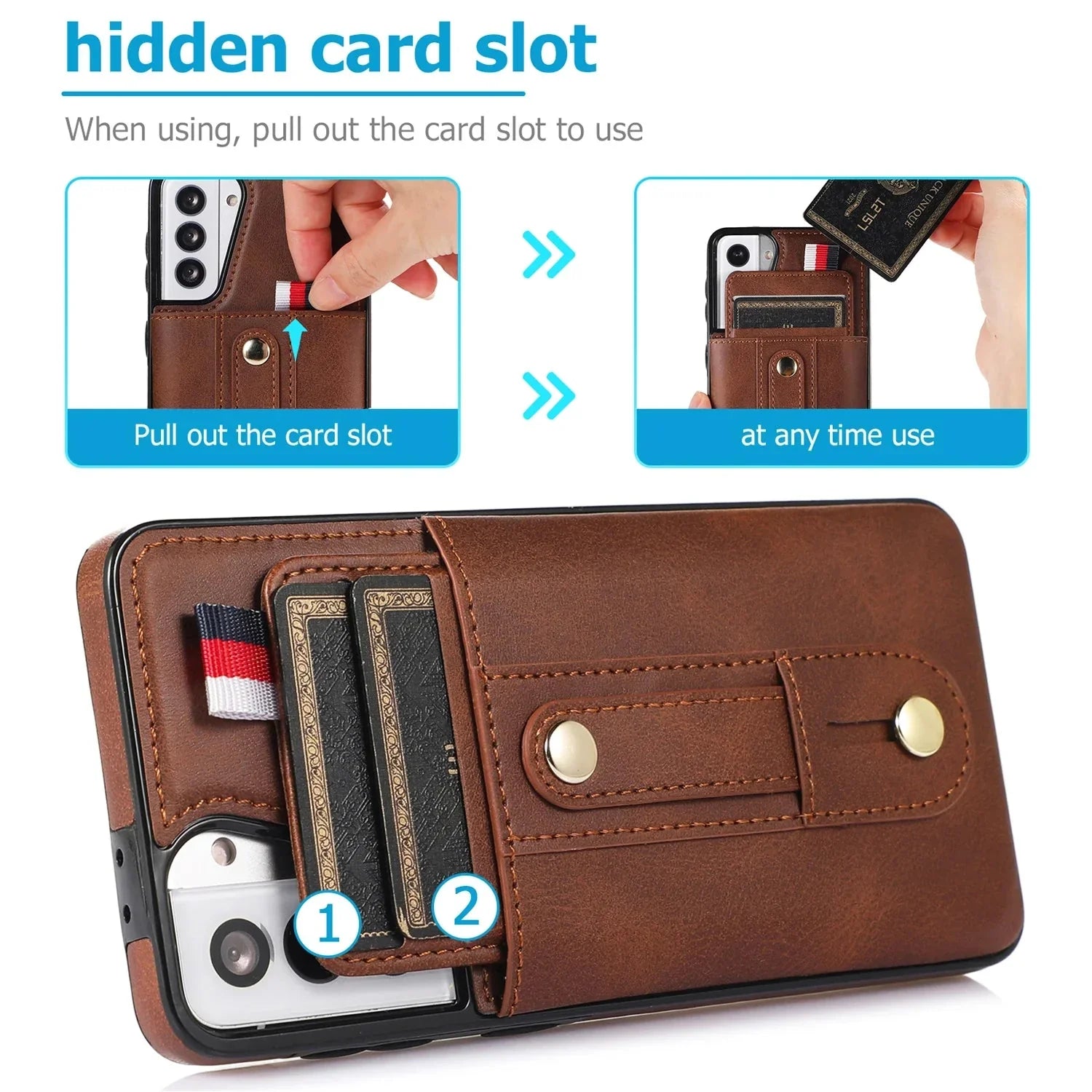 Samsung Push Wallet Case with Finger Strap