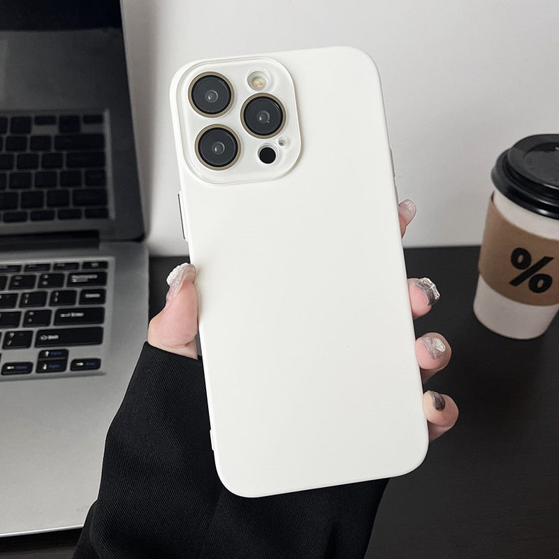 Funda protectora para iPhone suave y sedosa con cámara 