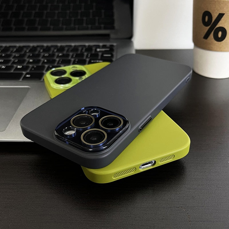 Funda protectora para iPhone suave y sedosa con cámara 