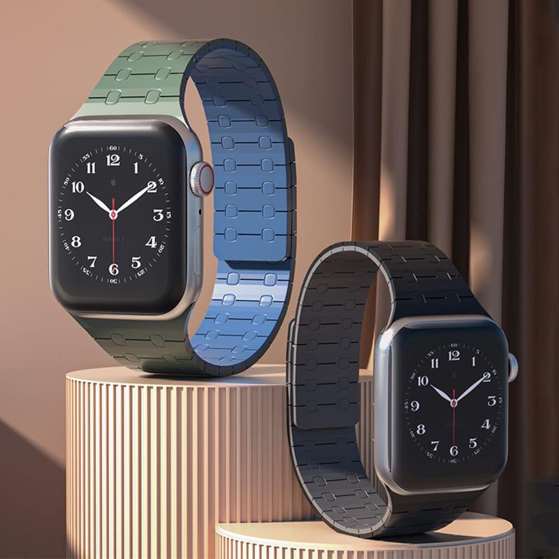 "Sport Dual-Tone Band" Magnetisches, atmungsaktives Silikonarmband für die Apple Watch