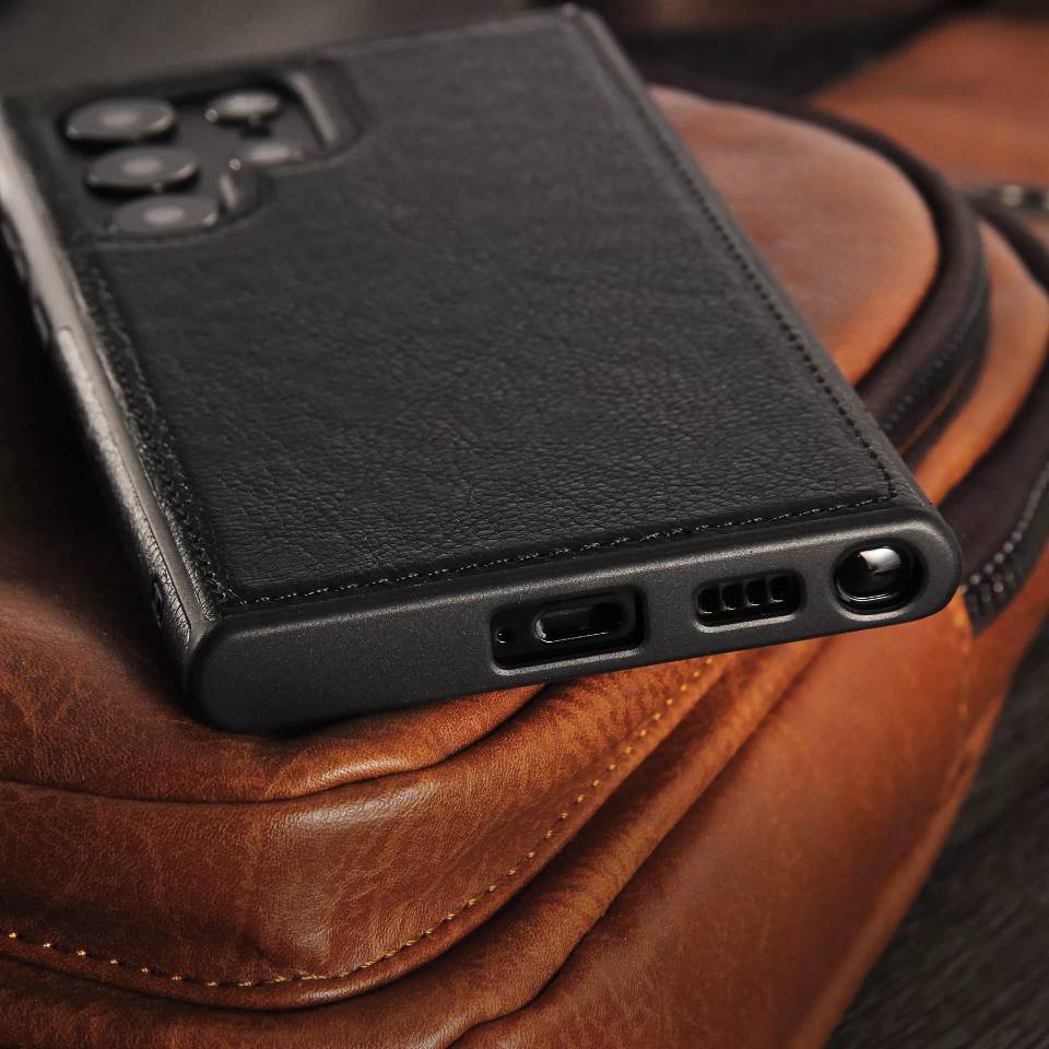 Stitched Top Leather Layer Samsung Case