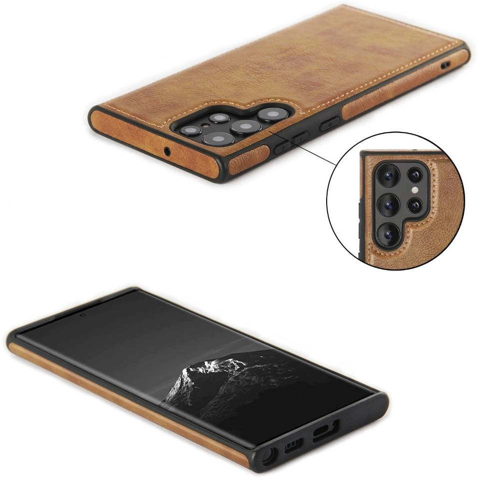 Funda Samsung con capa de cuero cosida en la parte superior 