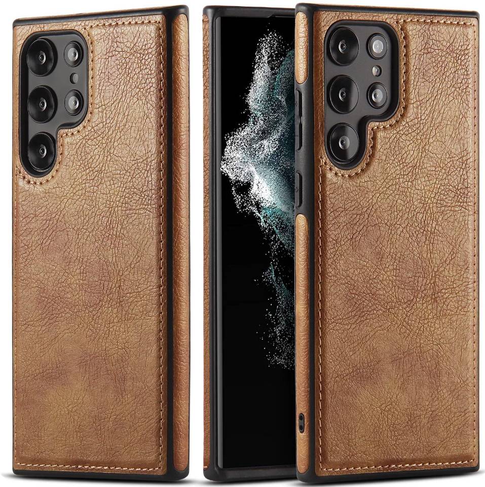 Stitched Top Leather Layer Samsung Case