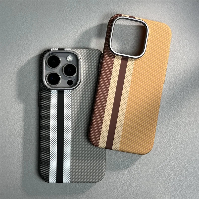 Striped Carbon Fiber Pattern iPhone Case