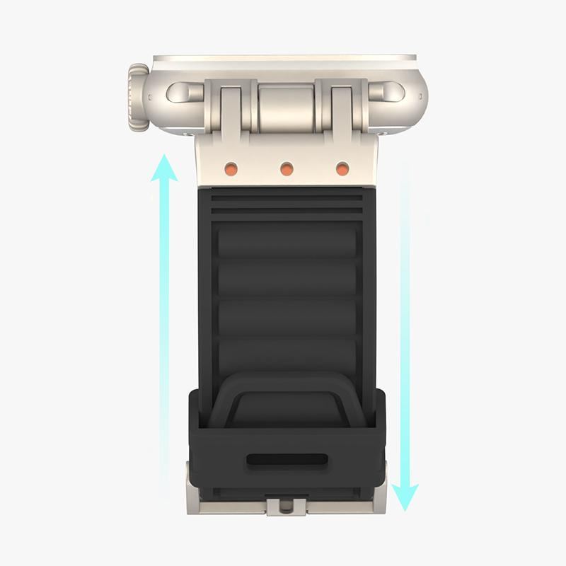 Correa de silicona a rayas con conector de aleación de zinc para Apple Watch