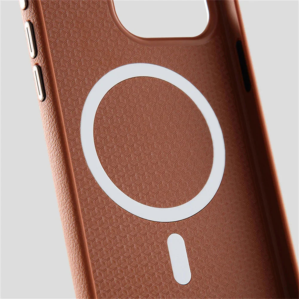 Synthetic Leather Metal Buttons Camera iPhone Case