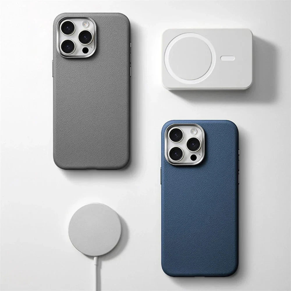 Synthetic Leather Metal Buttons Camera iPhone Case