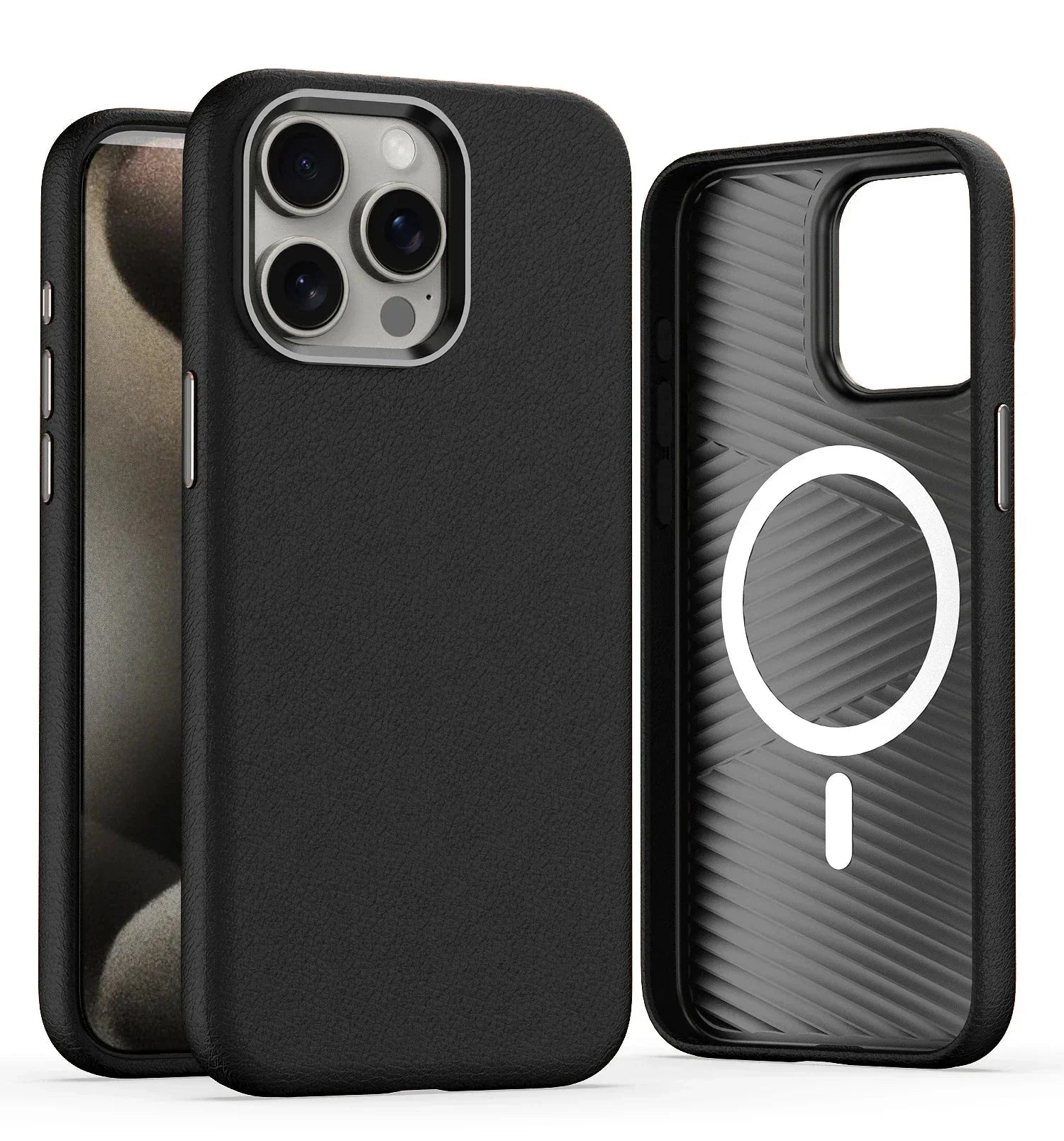 Synthetic Leather Metal Buttons Camera iPhone Case