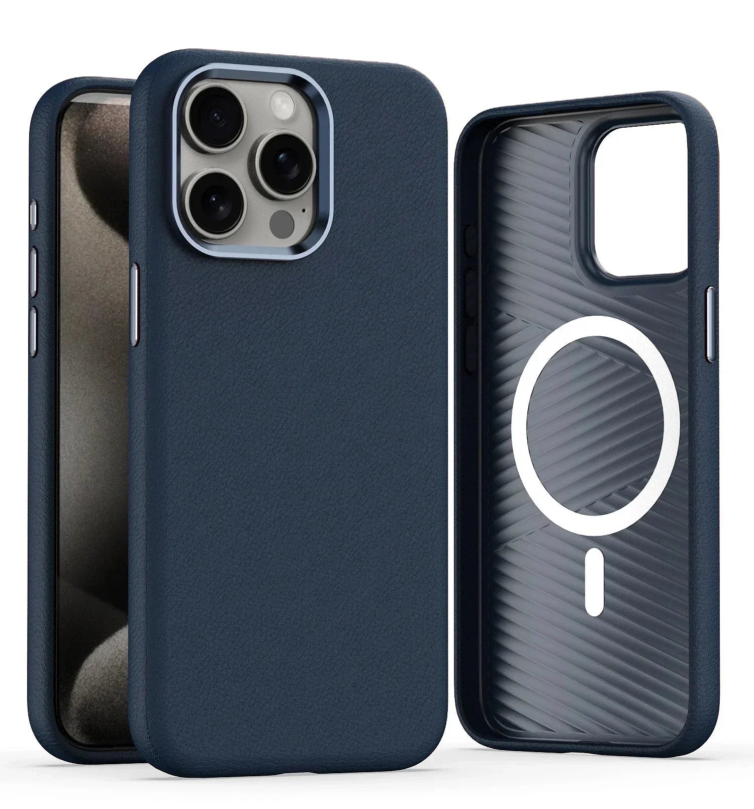 Synthetic Leather Metal Buttons Camera iPhone Case