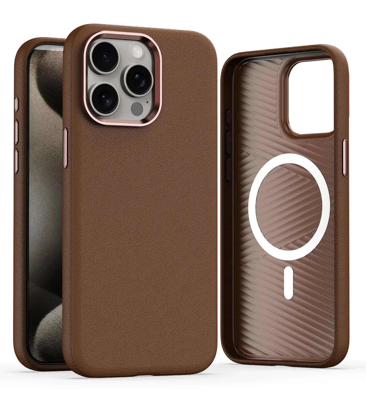 Synthetic Leather Metal Buttons Camera iPhone Case