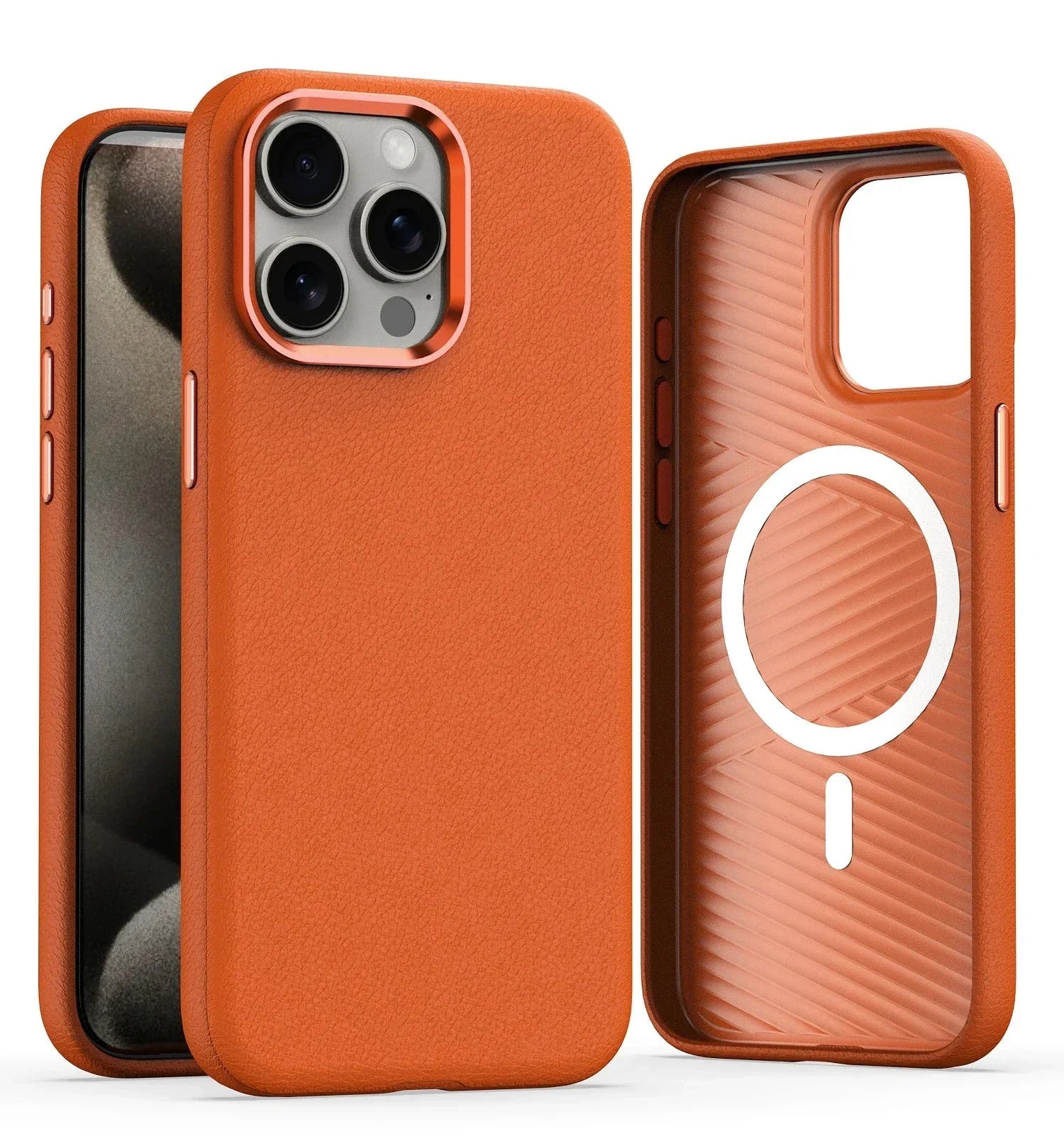 Synthetic Leather Metal Buttons Camera iPhone Case