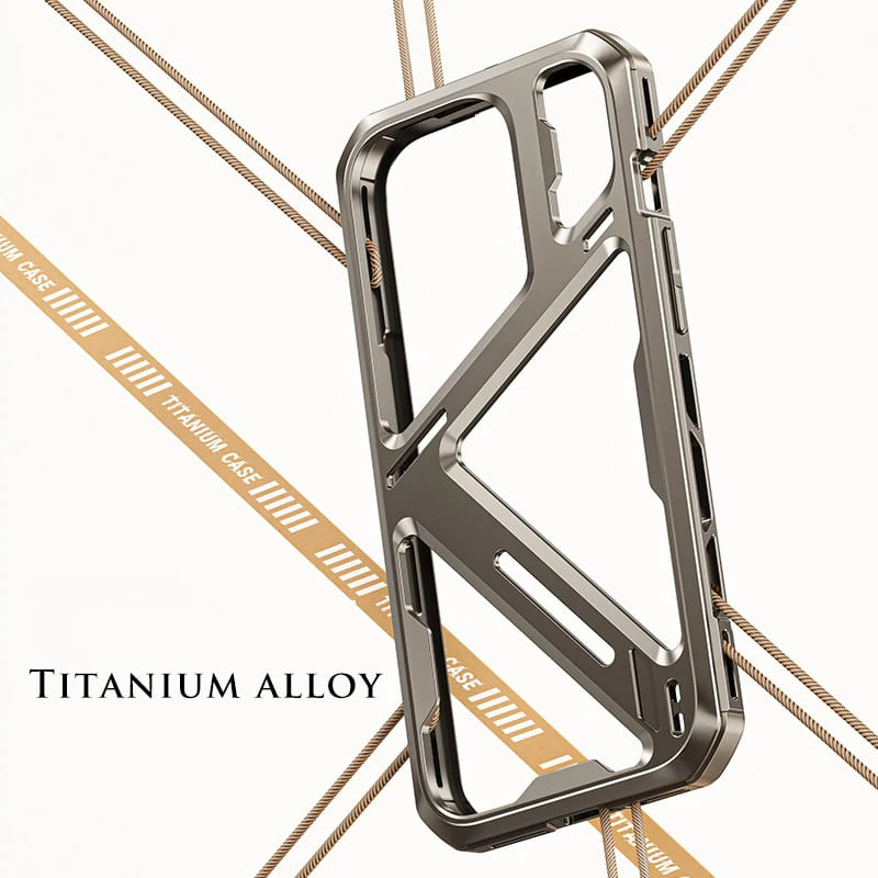 Funda hueca para iPhone con armadura de aleación de titanio 