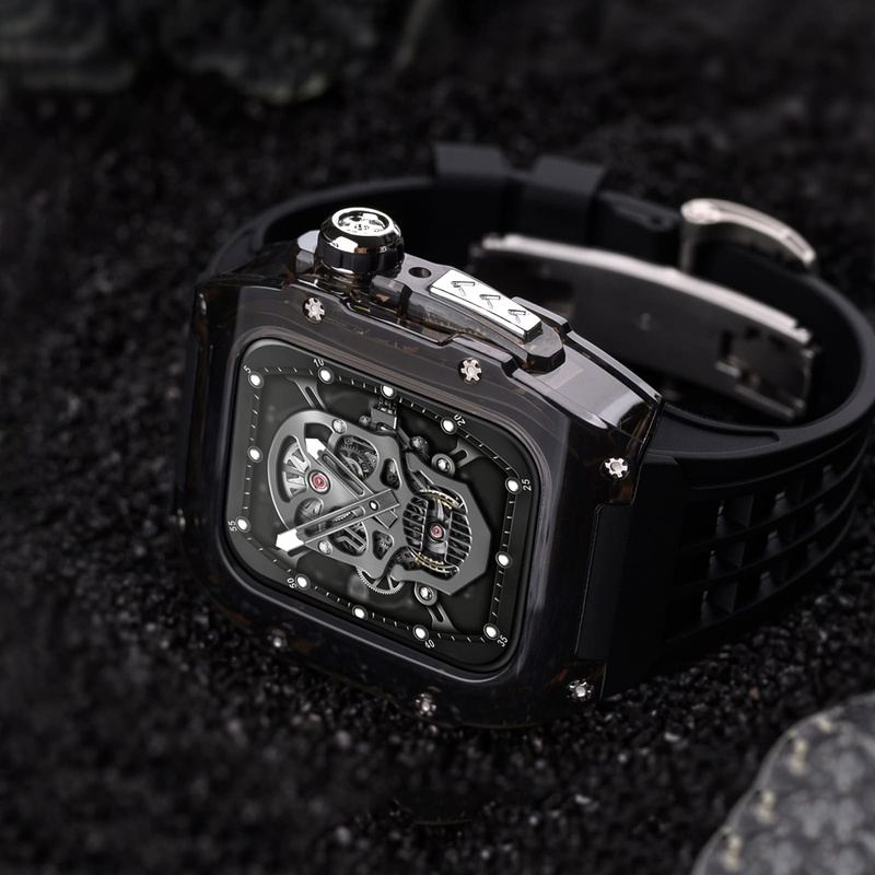 Transparent Modified Case With Butterfly Clasp For Apple Watch