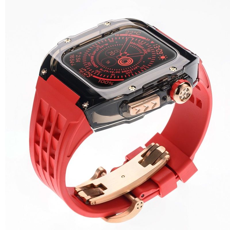 Transparent Modified Case With Butterfly Clasp For Apple Watch