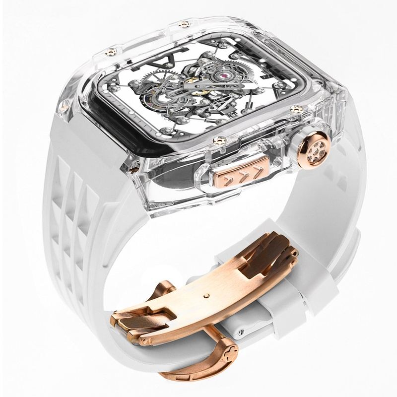 Transparent Modified Case With Butterfly Clasp For Apple Watch