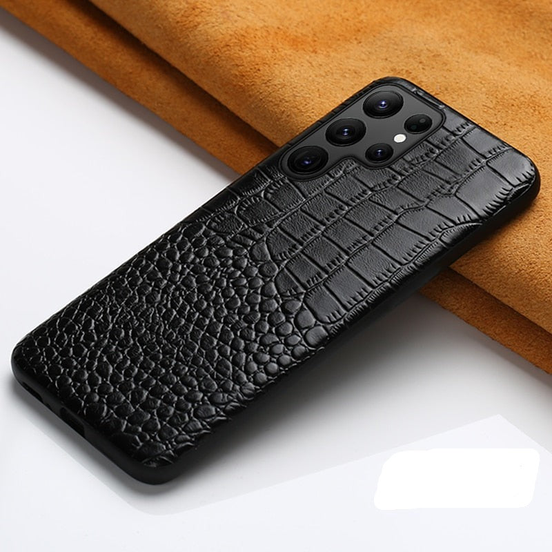 Two-tone Genuine Leather Samsung Case