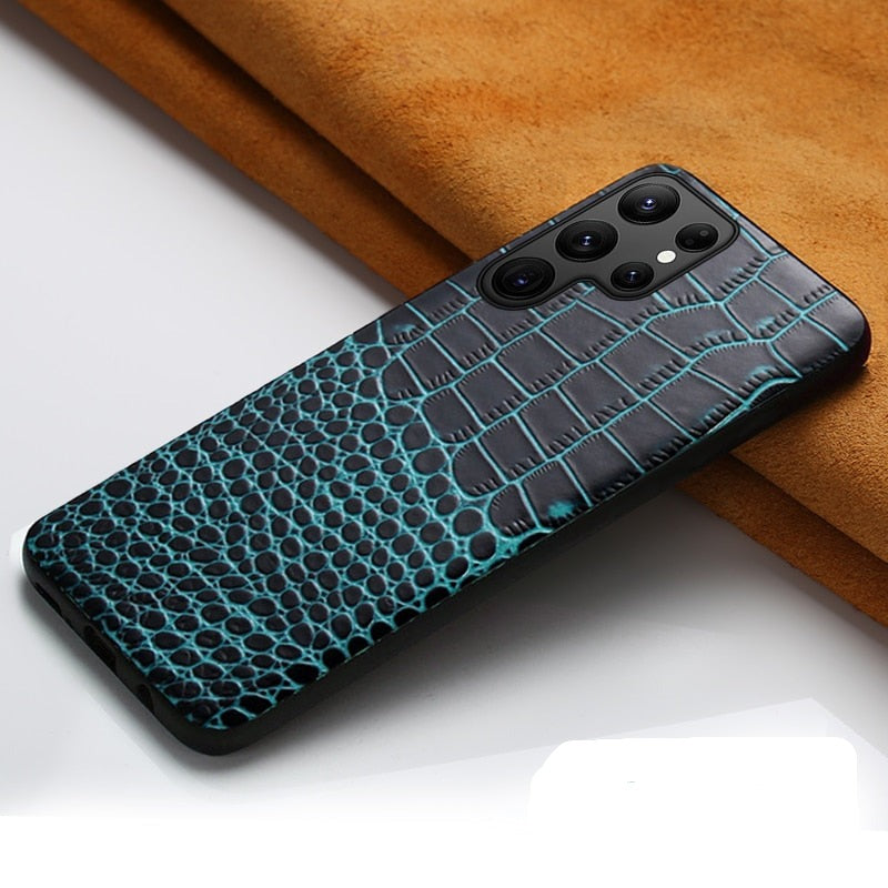 Funda Samsung de piel auténtica en dos tonos 