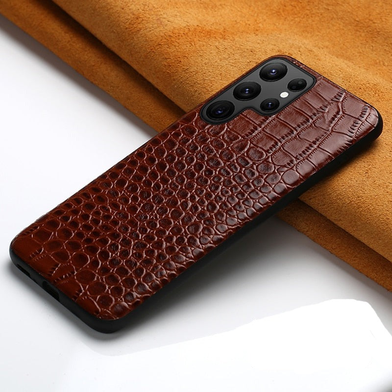 Funda Samsung de piel auténtica en dos tonos 