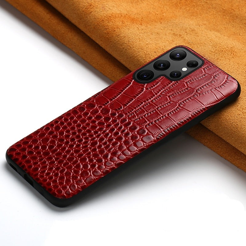 Funda Samsung de piel auténtica en dos tonos 