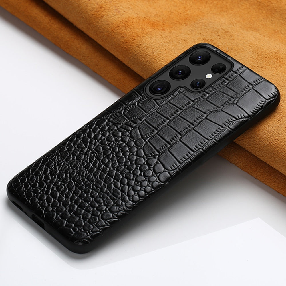 Two-tone Genuine Leather Samsung Case