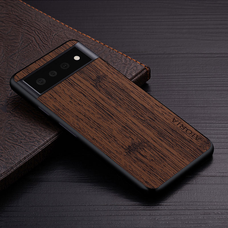 Funda para Google Pixel con textura de corteza de madera suave 