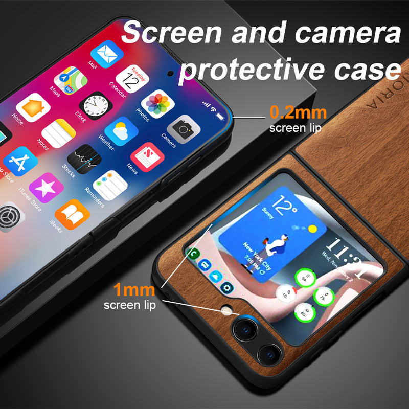 Samsung Z Flip 5 Hülle mit Holzmuster 