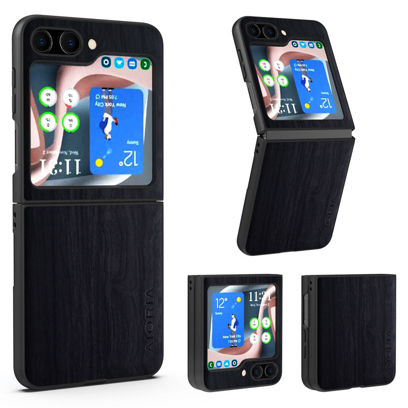 Funda para Samsung Z Flip 5 con diseño de madera 