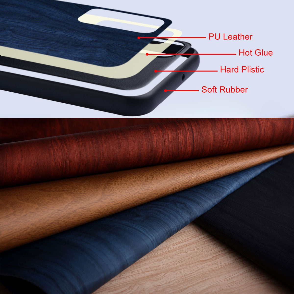 Funda para Samsung Z Flip 5 con diseño de madera 