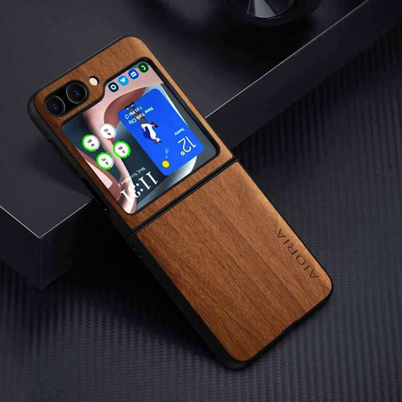 Funda para Samsung Z Flip 5 con diseño de madera 