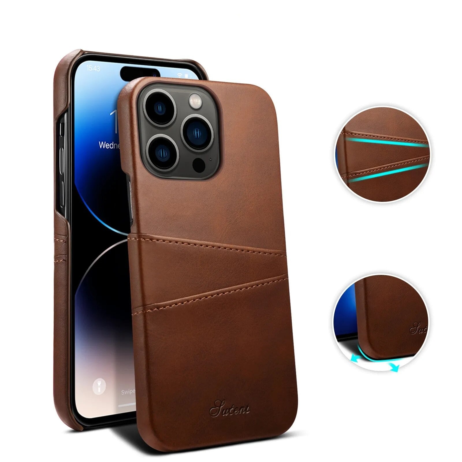 Funda para iPhone con dos ranuras para tarjetas 